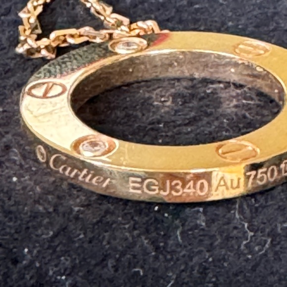 ‼️SOLD‼️ Cartier Love Necklace, 3 Diamonds, RG Inc Authenticity Card/Box/Receipt - Picture 9 of 16